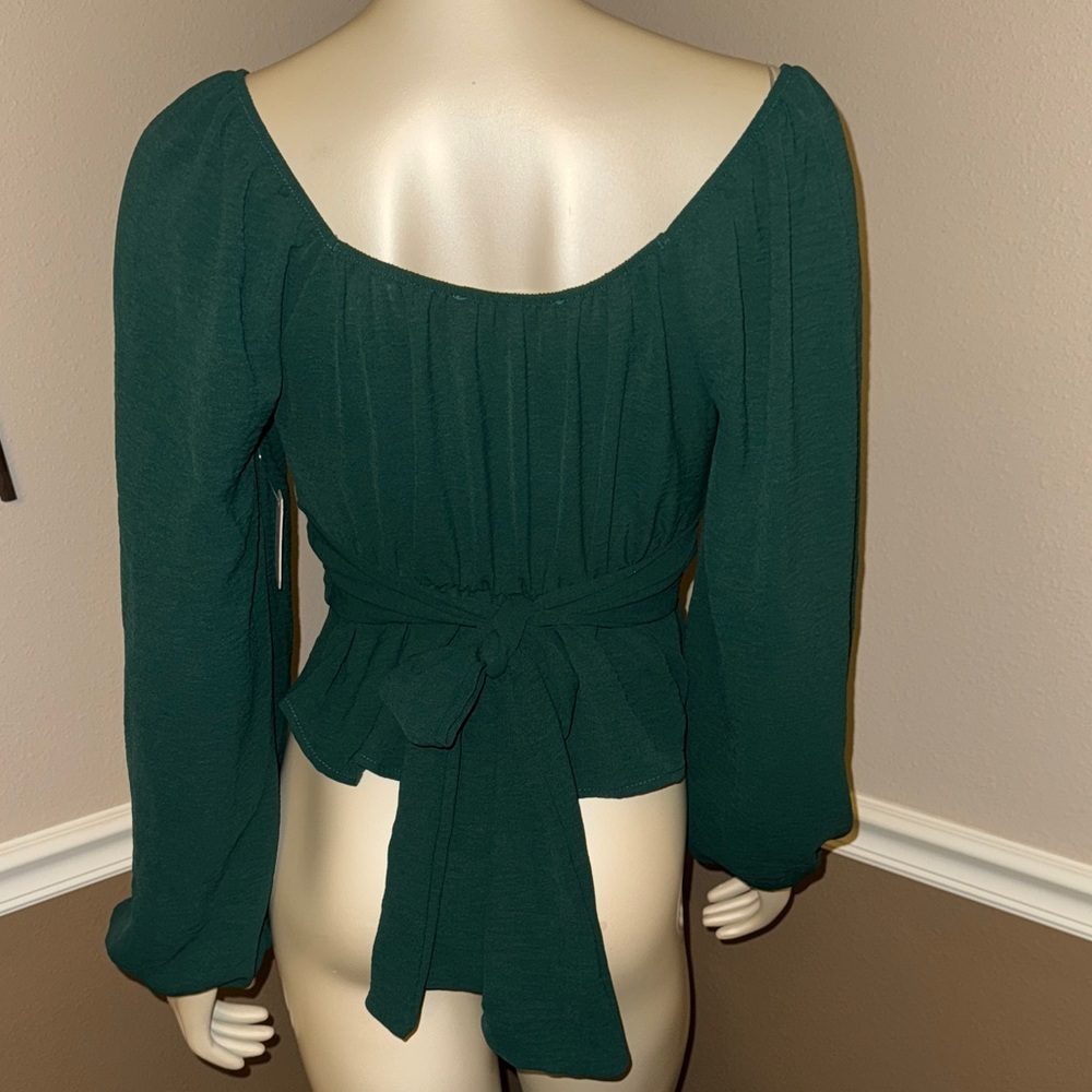 Altar'd State Forest Green Long Sleeve Blouse - Picture 4 of 4